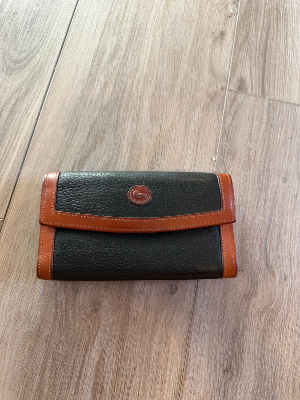 Dooney and Bourke Black and Brown Leather Wallet